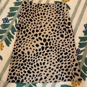 Theory Black and Tan Animal Print A-Line Skirt